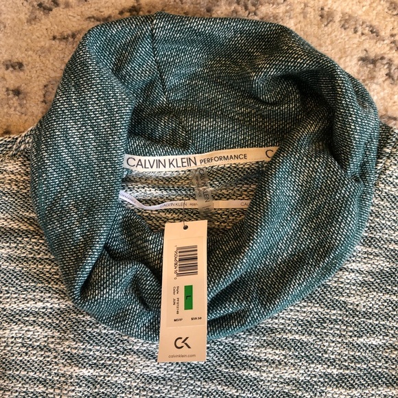 Calvin Klein Performance Cowl Neck Drape Front Top Size Large - Picture 6 of 8